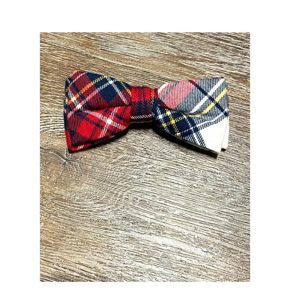 Clip-On BowTie Suspenders Set‎ Plaid Corduroy -Blue-Boys Holiday Christmas - Picture 4 of 6